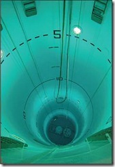 Inside the dive tower