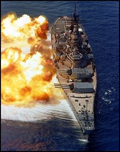 Iowa Class B Ship in action