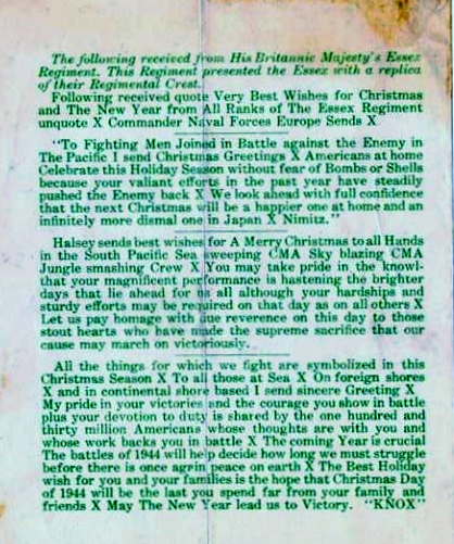 Message for Christmas 1943